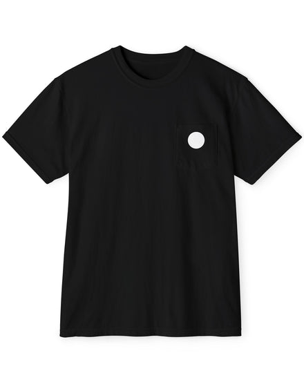 Minimalist Moon Pocket T-Shirt — White Circle Graphic Tee