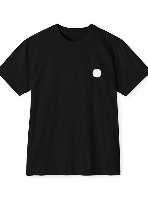 Minimalist Moon Pocket T-Shirt — White Circle Graphic Tee